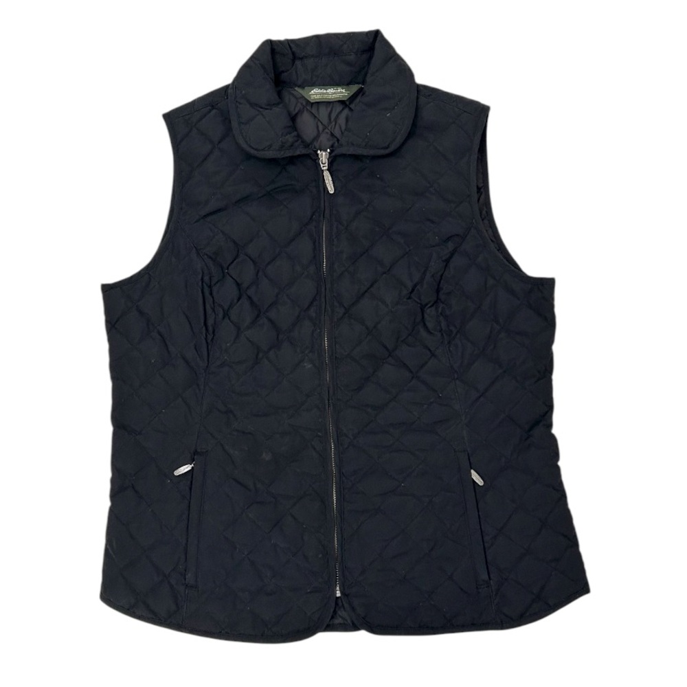 Eddie Bauer Black Quilted Premium Goose Down Vest